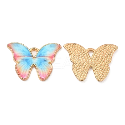 Light Gold Tone Alloy Enamel Pendants ENAM-M059-05KCG-06-1