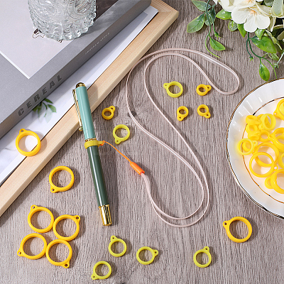 45Pcs 3 Style Silicone Rings with 1Pc Rubber Necklace Lanyard Anti-Lost Pendant Holder DIY-GF0008-18-1