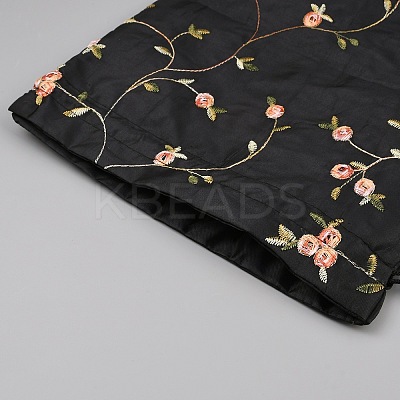 Embroidery Flower Burlap Packing Pouches Drawstring Bags LS-ABAG-WH0048-39D-1