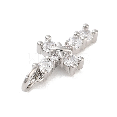 Rack Plating Brass Clear Cubic Zirconia Pendants X-KK-M293-13P-1
