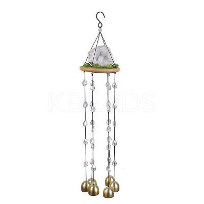 Natural Quartz Crystal Geode Wind Chime HJEW-D302-08-1