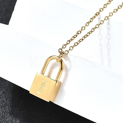 304 Stainless Steel Rolo Chain Pendant Necklaces NJEW-S444-01G-06-1