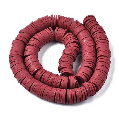 Flat Round Handmade Polymer Clay Beads CLAY-R067-12mm-29-1