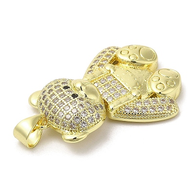 Brass with Cubic Zirconia Pendants KK-K340-01G-01-1