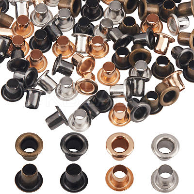 400Pcs 4 Colors Brass Grommet Eyelet Findings FIND-GF0006-42B-1