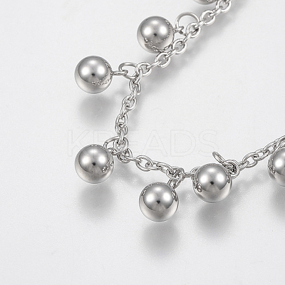 Tarnish Resistant 304 Stainless Steel Anklets AJEW-G016-02P-1