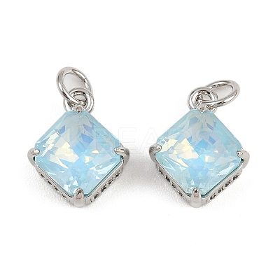 Brass Pave Cubic Zirconia Pendants KK-L240-07P-01-1