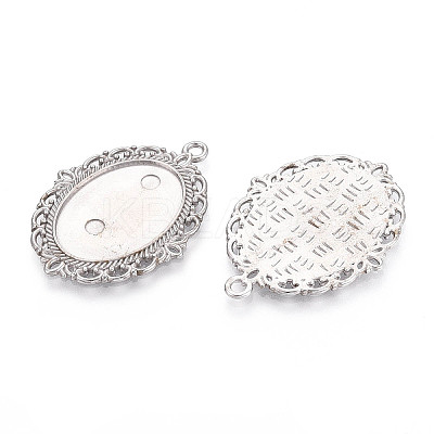 Non-Tarnish 304 Stainless Steel Pendant Cabochon Settings STAS-N114-02P-1
