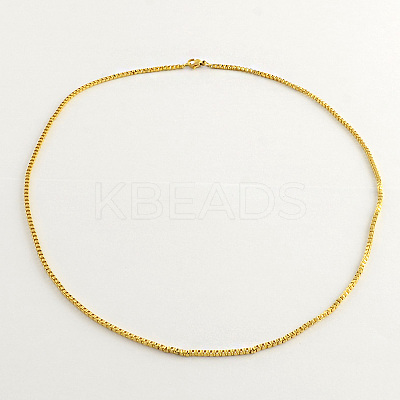 304 Stainless Steel Box Chain Necklaces NJEW-R223-01-1