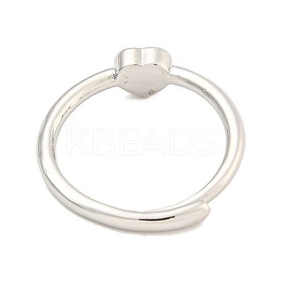 Heart Natural Mixed Stone Adjustable Rings RJEW-Q818-02P-1