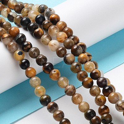 Natural Yellow Tiger Eye Beads Strands G-H238-4mm-1