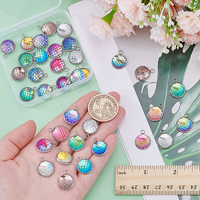 40Pcs 10 Colors Resin Pendants RESI-GO0001-09-1