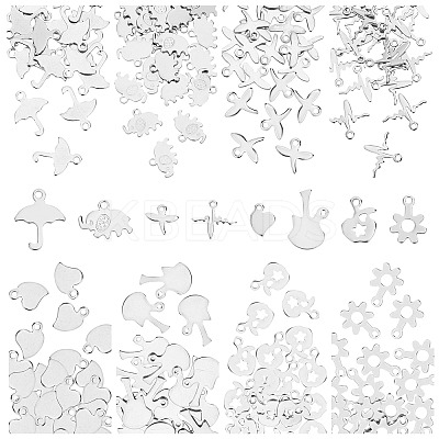 320Pcs 8 Style 304 Stainless Steel Charms STAS-DC0003-20-1