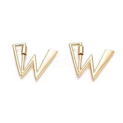 Brass Screw Carabiner Lock Charms KK-I663-01G-W-1