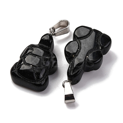 Natural Obsidian Pendants G-B127-06P-06-1