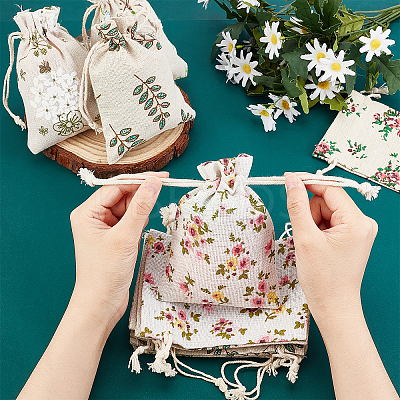 40Pcs 5 Styles Packing Pouches Drawstring Bags ABAG-PH0001-22-1