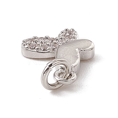 Brass Micro Pave Clear Cubic Zirconia Butterfly Charms ZIRC-F132-92P-1