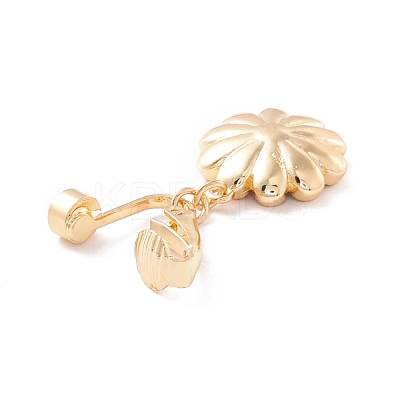 Flower Rhinestone Charm Belly Ring AJEW-F057-19G-1