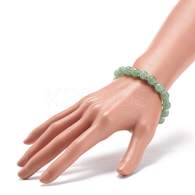 Natural Green Aventurine Beaded Stretch Bracelet BJEW-JB08483-02-1