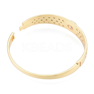 Cubic Zirconia Oval Hinged Bangle BJEW-G651-10G-04-1