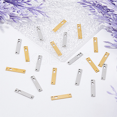 20Pcs 2 Colors 201 Stainless Steel Pendants STAS-DC0014-09-1
