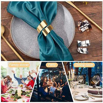 12Pcs 3 Colors Iron Napkin Rings AJEW-AR0001-36-1