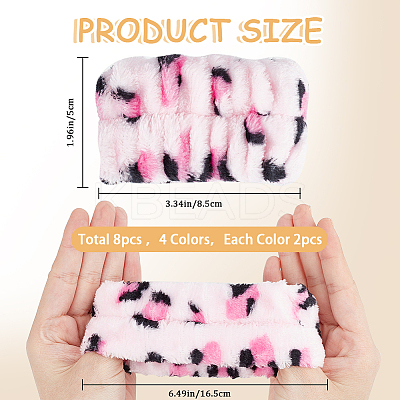4 Pairs 4 Colors Multi-functional Coral Fleece  Bracelets for Women BJEW-CN0001-01B-1