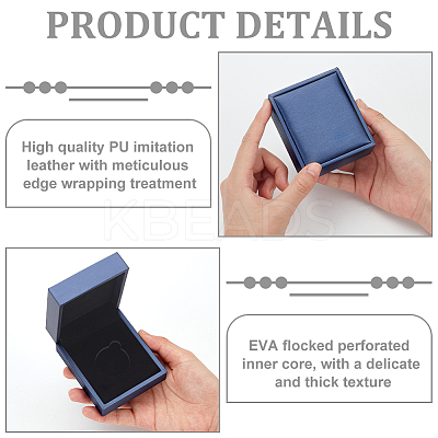 Rectangel PU Imitation Leather Coin Storage Boxes CON-WH0086-102B-02-1