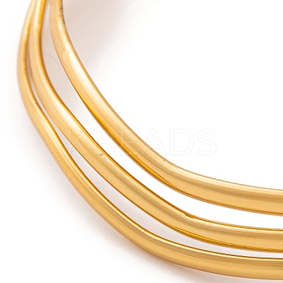7Pcs PVD Vacuum Plating 304 Stainless Steel Wave Bangles Set for Women BJEW-A011-10A-G-1