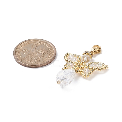 Butterfly Angel Glass Pendant Decoration HJEW-MZ00007-01-1