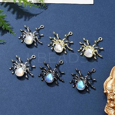 6Pcs 3 Colors Halloween Rack Plating Alloy Pendants PALLOY-FS0001-03-1
