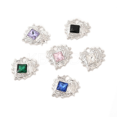 Rack Plating Alloy Glass Pendants FIND-C018-47P-1