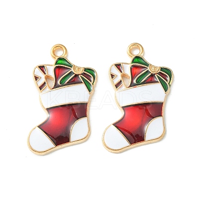 Christmas Alloy Enamel Pendants ENAM-D047-09LG-04-1
