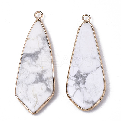 Natural Howlite Pendants G-S359-108H-1