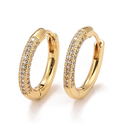 Clear Cubic Zirconia Hoop Earrings EJEW-C022-07G-1