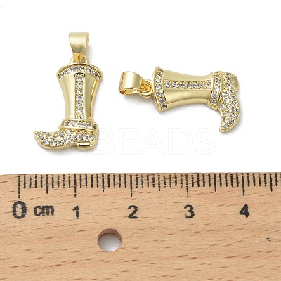 Brass Micro Pave Cubic Zirconia Pendants KK-D384-04G-1