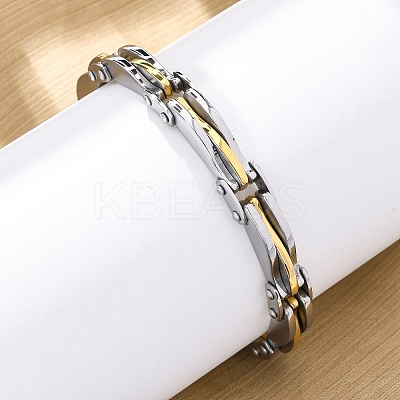 304 Stainless Steel Link Chain Bracelets for Women Men BJEW-R018-06GP-1