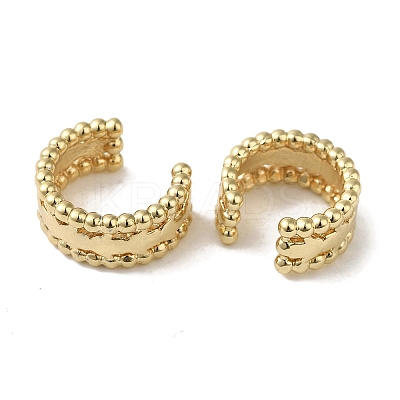 Hamsa Hand Brass Cuff Earrings for Women EJEW-C097-05G-02-1