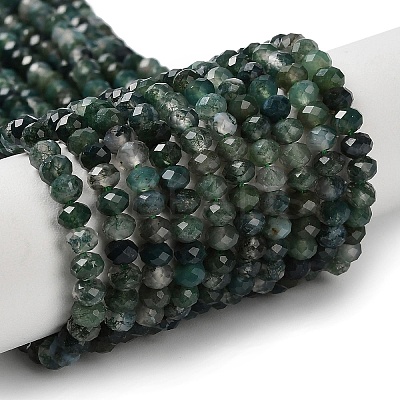 Natural Moss Agate Beads Strands X-G-C228-A01-3x4mm-1