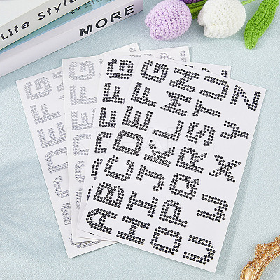 8 Sheets 2 Style Letter A~Z Acrylic Hotfix Rhinestone DIY-CP0012-54A-1