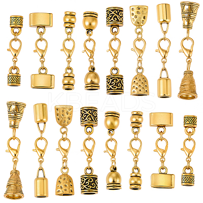 32Pcs 8 Styles Alloy Cord Ends HJEW-SC0003-10-1