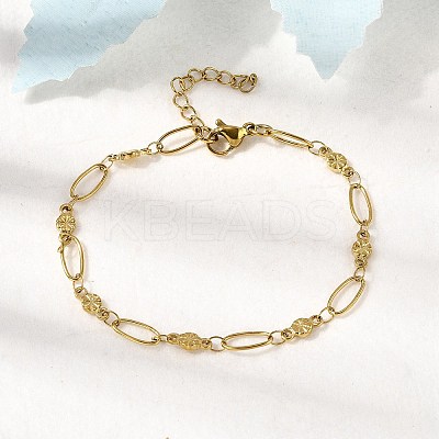 304 Stainless Steel Link Bracelets BJEW-A044-03A-G-1