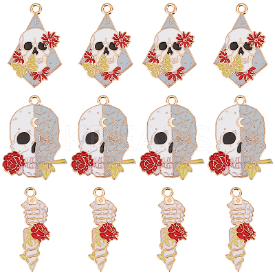30Pcs 3 Style Halloween Alloy Enamel Pendants ENAM-SC0003-13-1