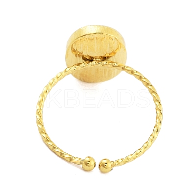 Real 18K Gold Plated 304 Stainless Steel Open Cuff Rings for Women LS-RJEW-B061-02G-07-1