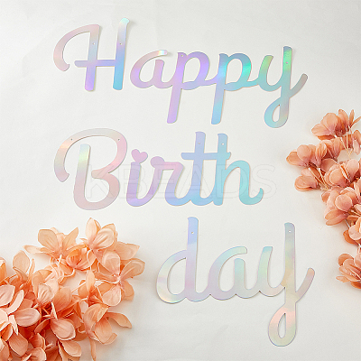Paper Word Happy Birthday Garlands AJEW-WH0398-009-1