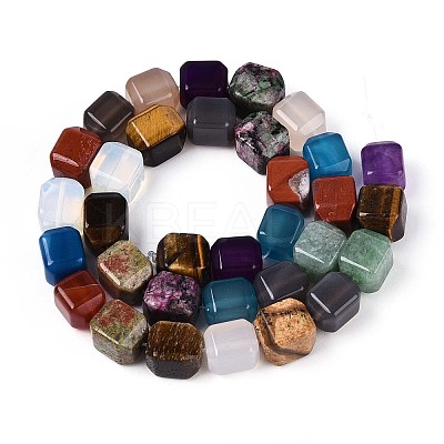Natural & Synthetic Mixed Stone Beads Strands G-T142-77-1