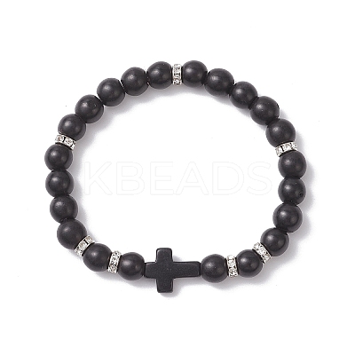 4Pcs 4 Colors Synthetic Turquoise Beaded Stretch Bracelets for Women BJEW-JB12288-1