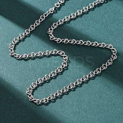 3.8MM 304 Stainless Steel Twisted Chain Necklaces NJEW-P346-02P-1