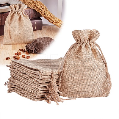 Burlap Packing Pouches Drawstring Bags ABAG-PH0001-14x10cm-05-1