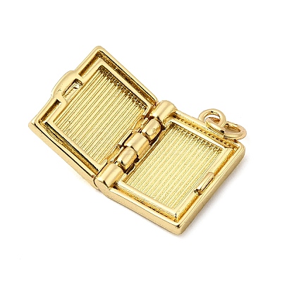 Book with Cross Brass Pendants KK-I364-49G-1